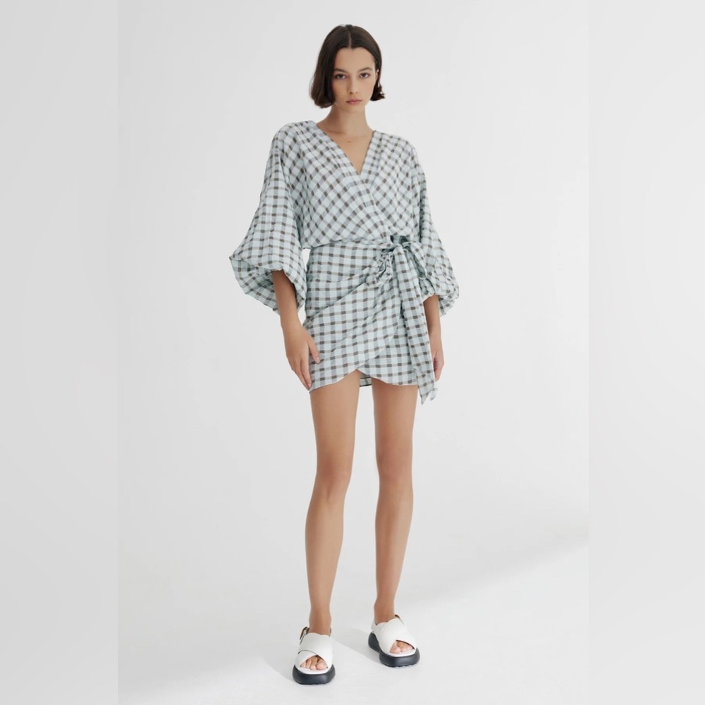 Emily Mini Dress In Mint Check